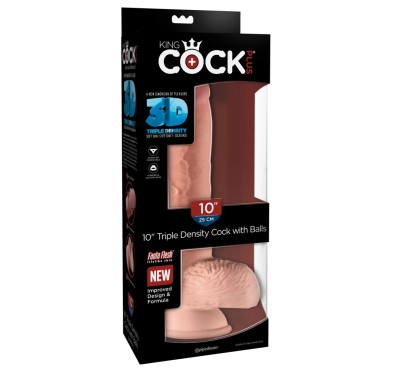 King Cock Plus - Realistyczne Dildo Z Jądrami I Przyssawką 25 CM Jasny Kolor Skóry